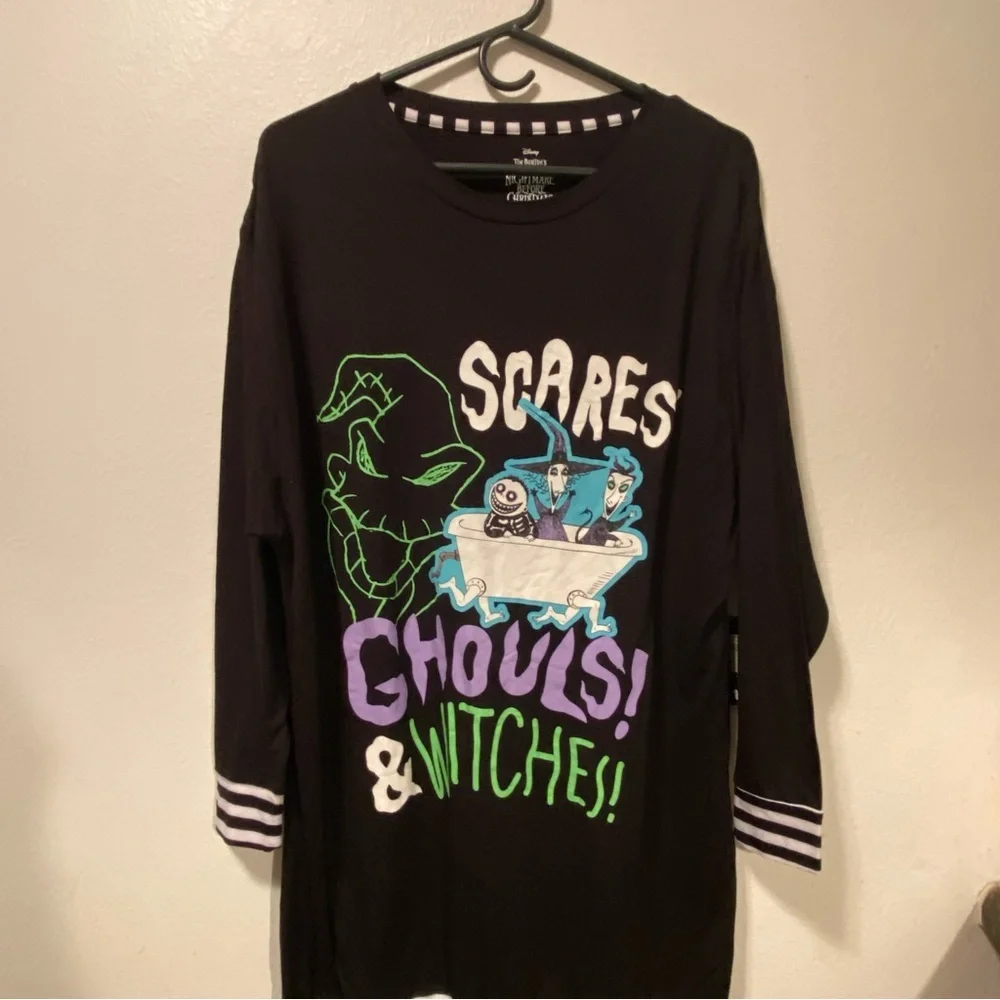 Disney Sleep Shirt Women’s Size‎ XS The Night Before Christmas Black Pullover - Picture 2 of 8